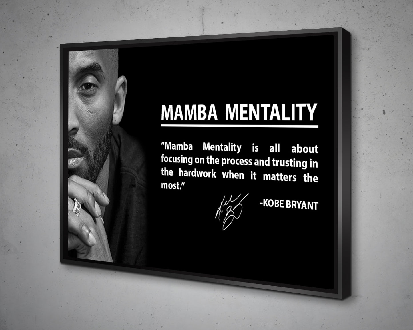 Kobe Bryant Mamba Mentality Canvas Wall Art