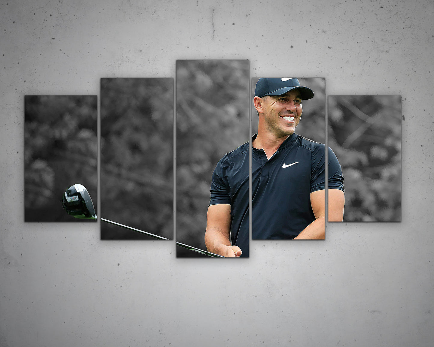 Brooks Koepka Black & White Canvas Art