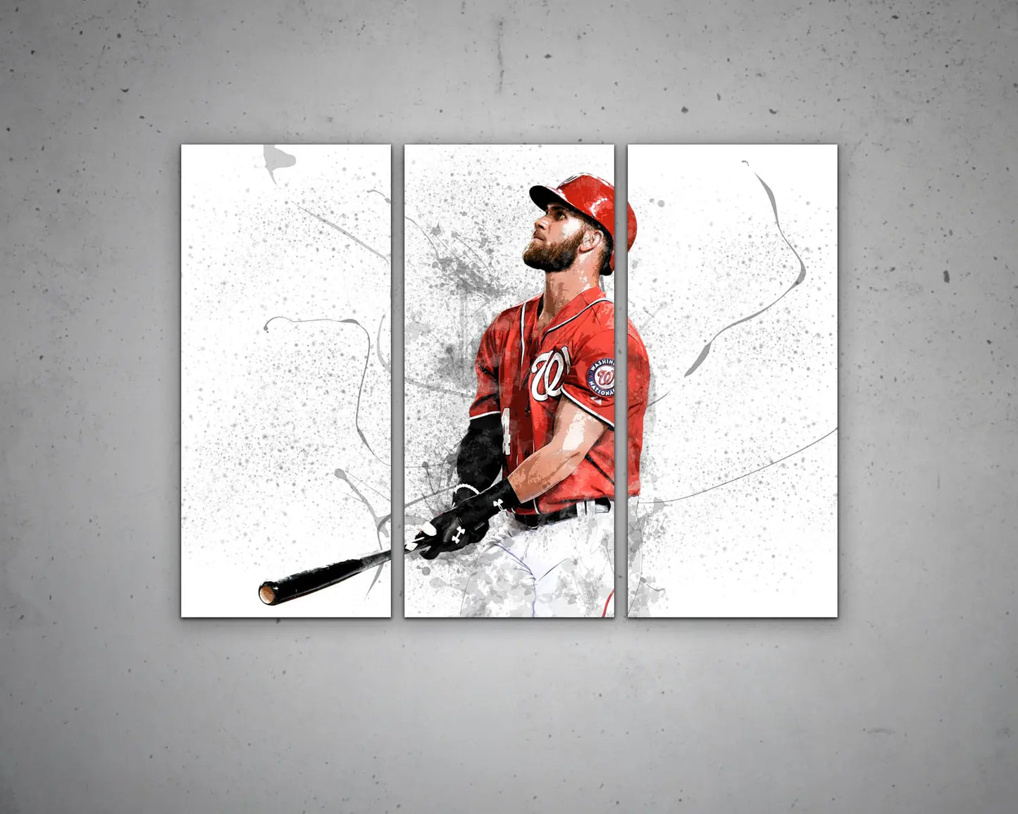Bryce Harper Splash Effect Canvas Art