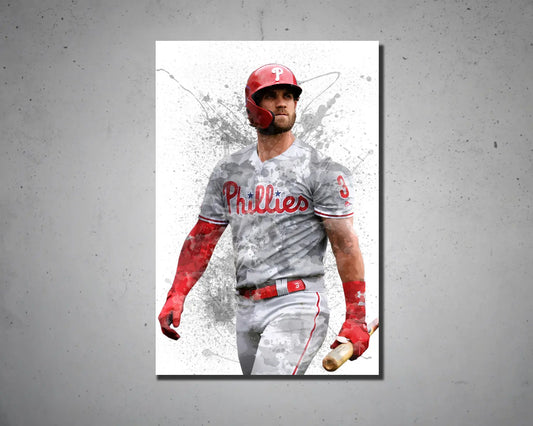 Bryce Harper Splash Effect Canvas Art