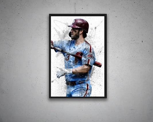 Bryce Harper Splash Effect Canvas Art