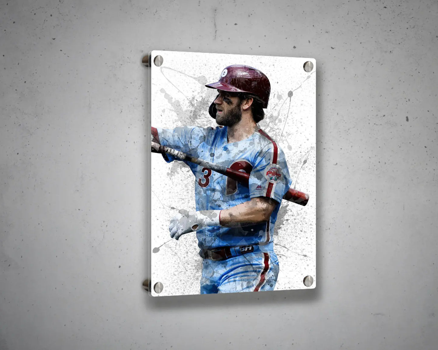 Bryce Harper Splash Effect Canvas Art