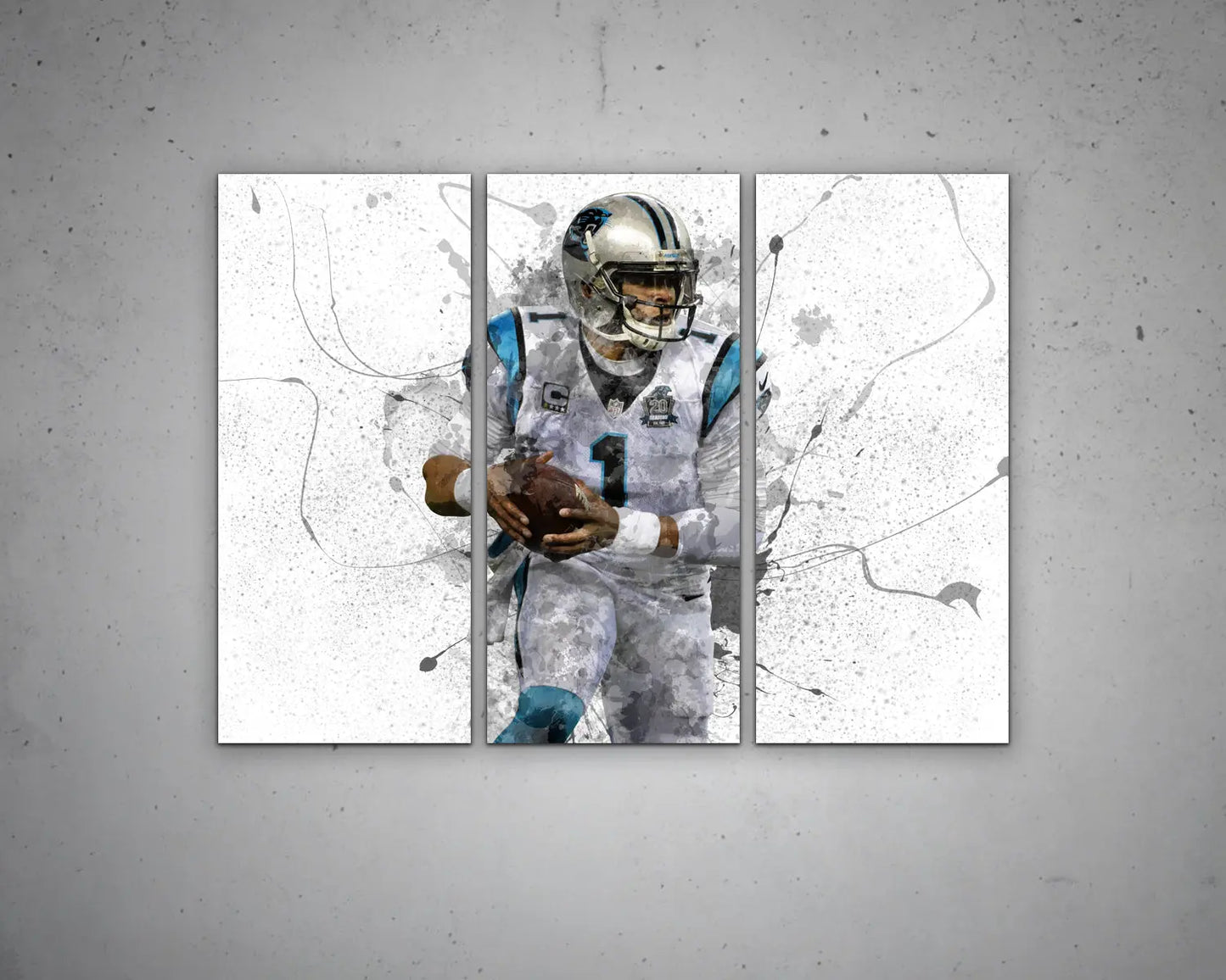 Cam Newton Splash Effect Canvas Art