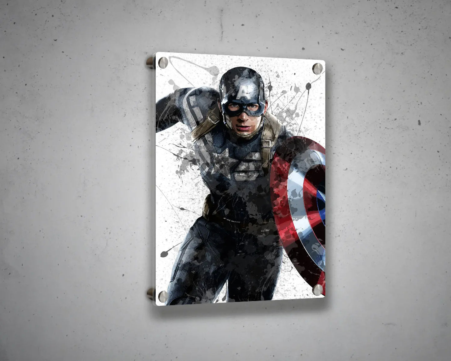 Captain America Splash Effect Canvas Art