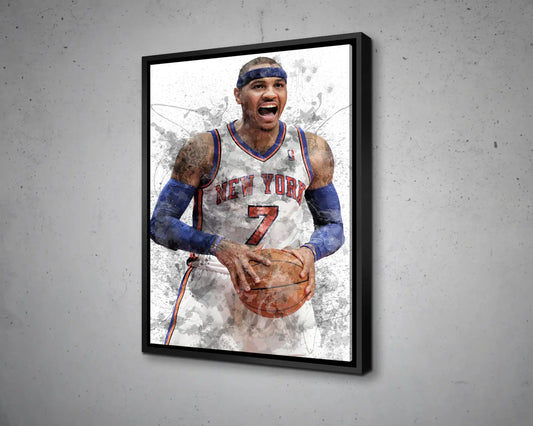Carmelo Anthony Splash Effect Canvas Art
