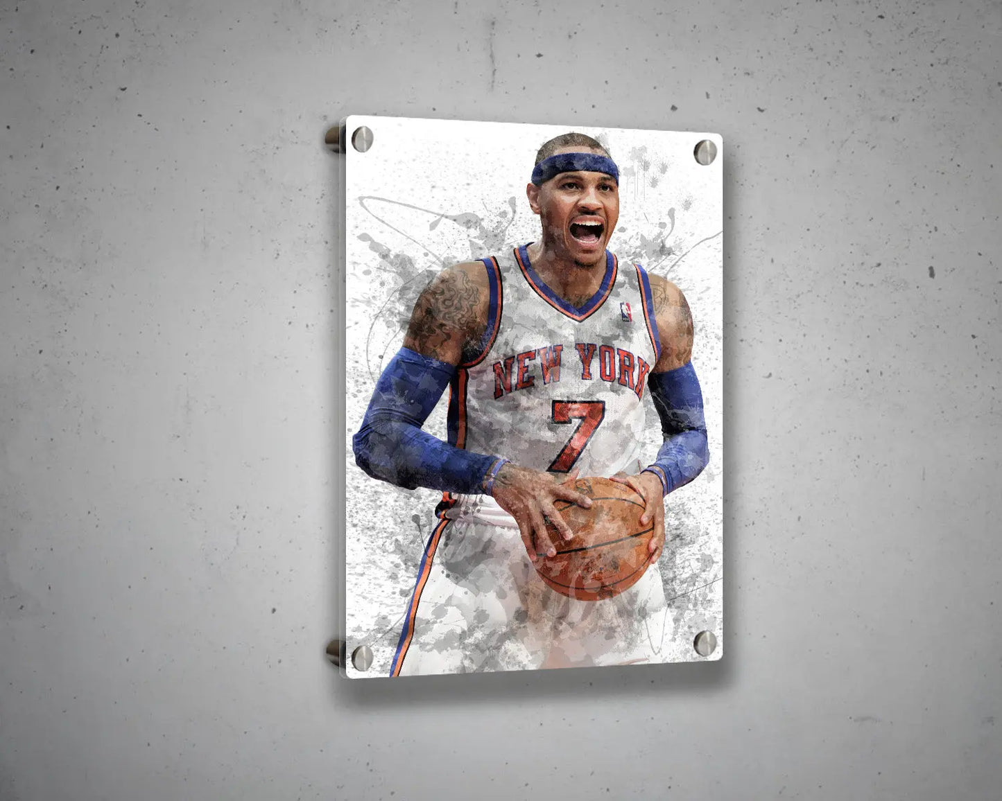 Carmelo Anthony Splash Effect Canvas Art