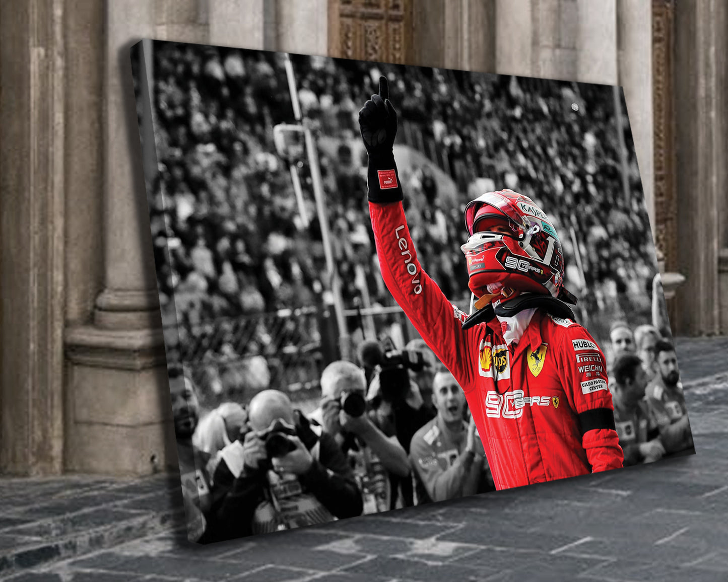 Charles Leclerc Black & White Canvas Art
