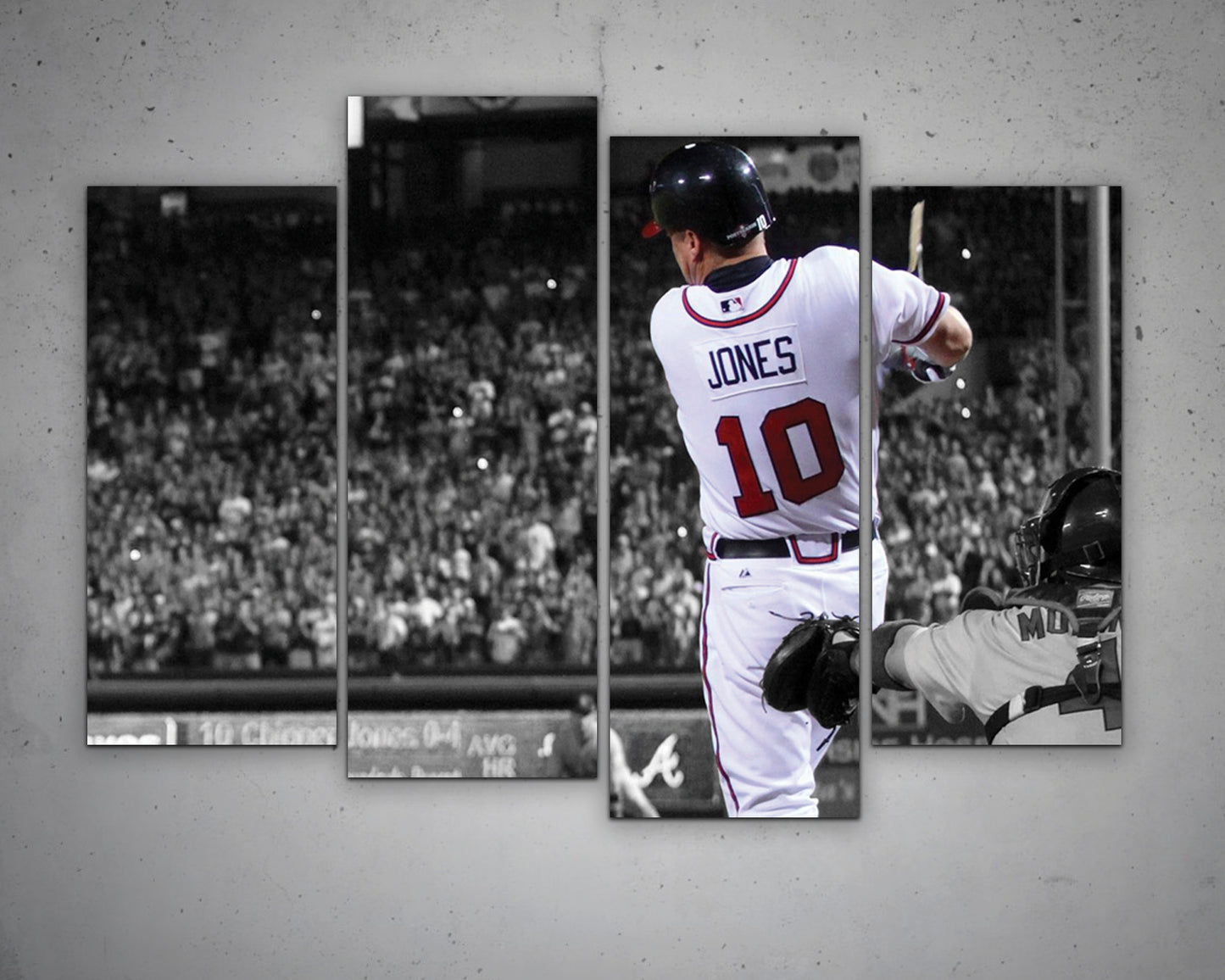 Chipper Jones Black & White Canvas Art