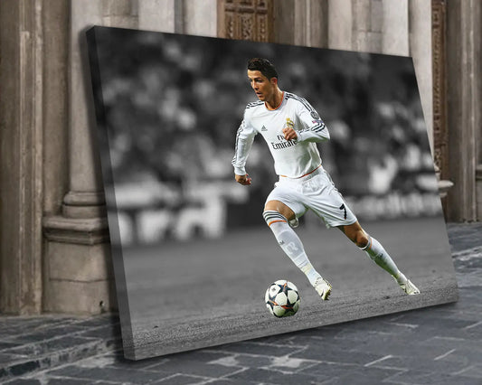 Cristiano Ronaldo Black & White Canvas Art