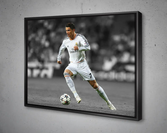 Cristiano Ronaldo Black & White Canvas Art