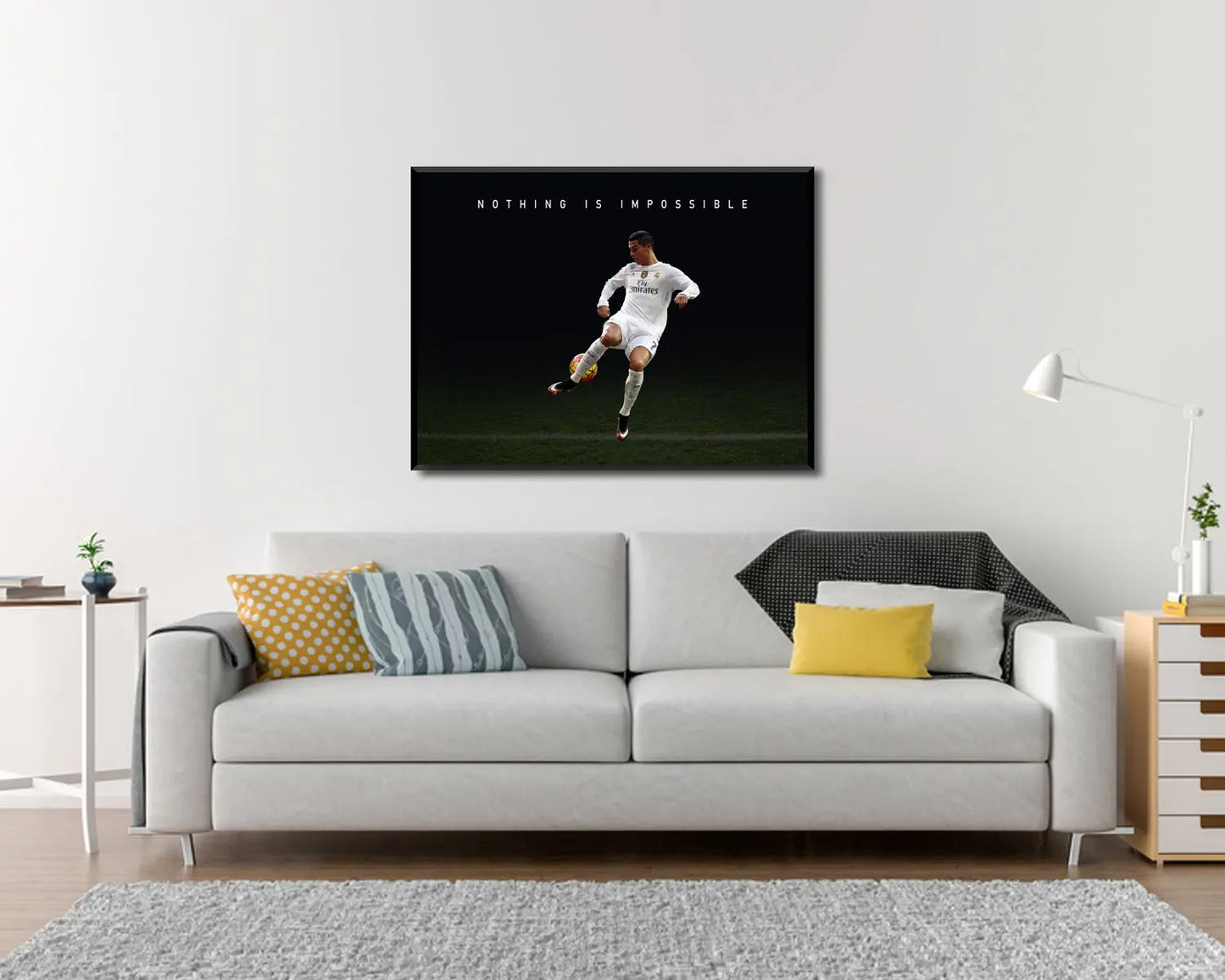 Cristiano Ronaldo Nothing is impossible Sport Quote Canvas Wall Art