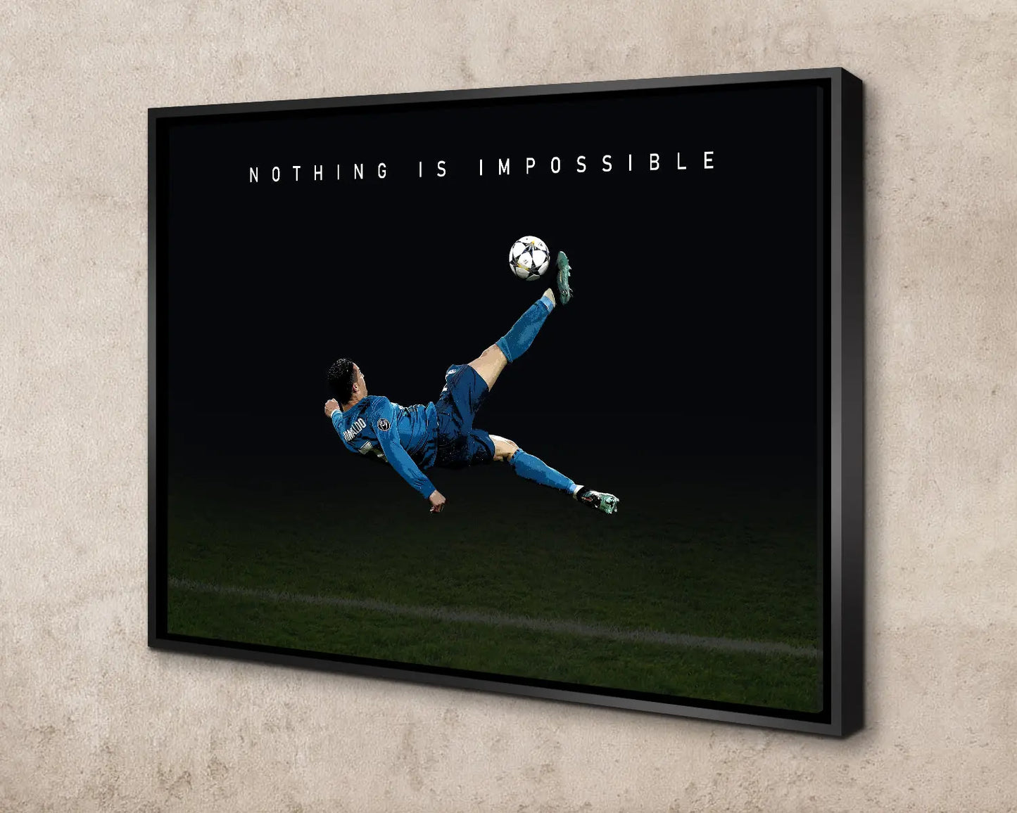Cristiano Ronaldo Nothing is impossible Sport Quote Canvas Wall Art