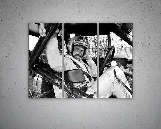 Dale Earnhardt Black & White Canvas Art