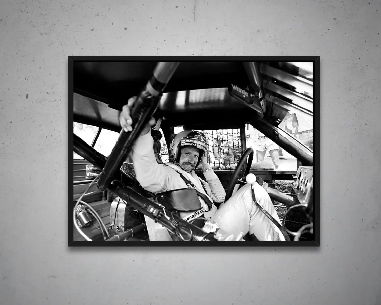 Dale Earnhardt Black & White Canvas Art