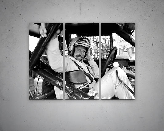 Dale Earnhardt Black & White Canvas Art