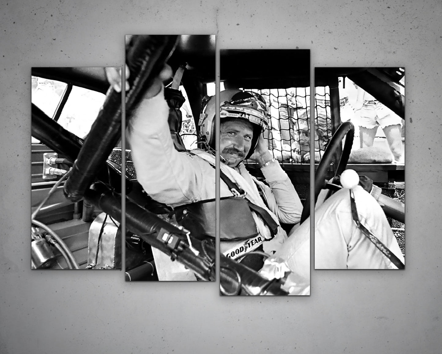 Dale Earnhardt Black & White Canvas Art