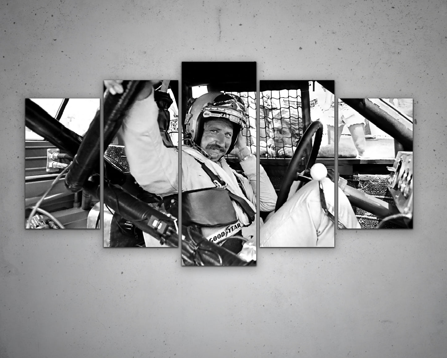 Dale Earnhardt Black & White Canvas Art