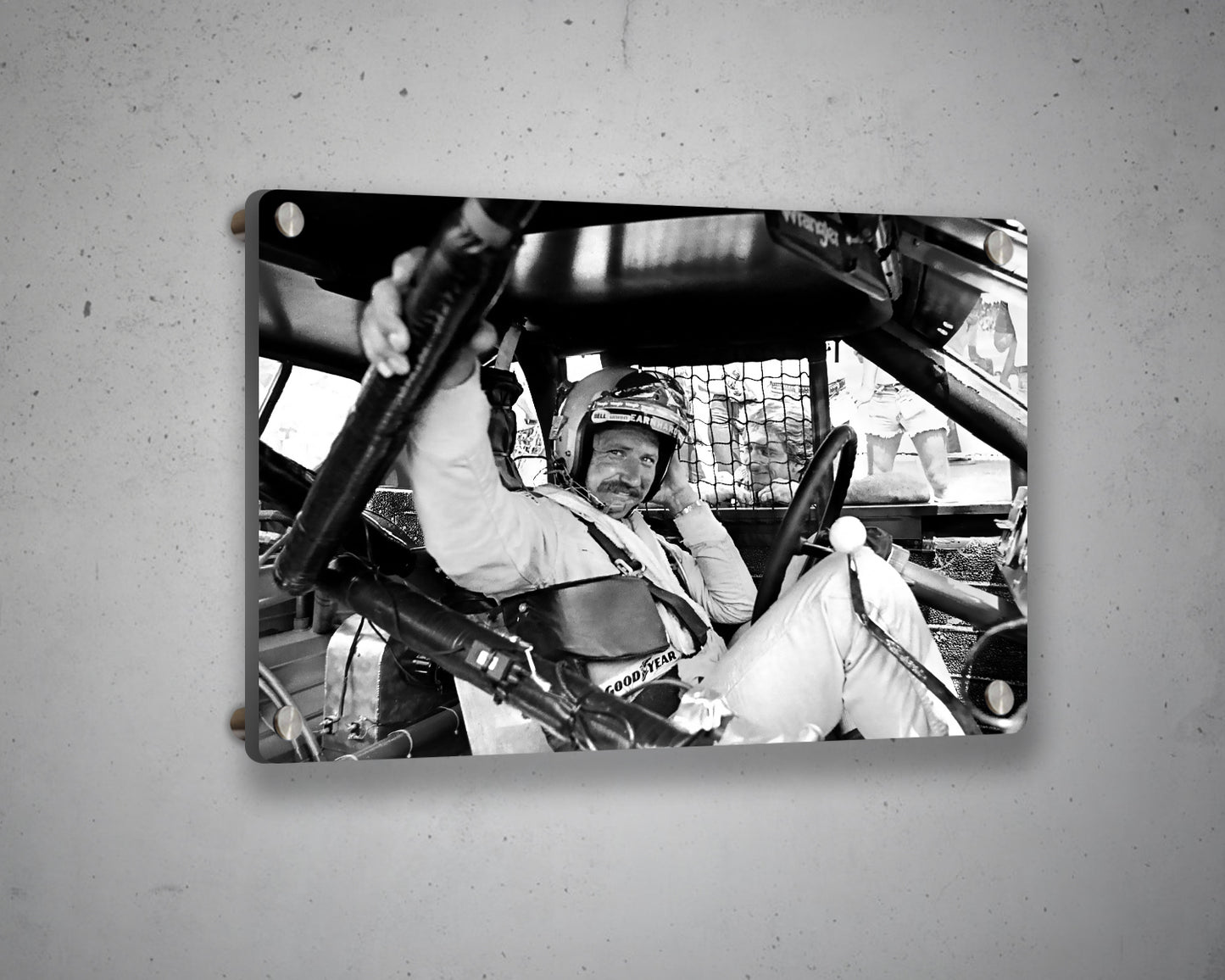 Dale Earnhardt Black & White Canvas Art