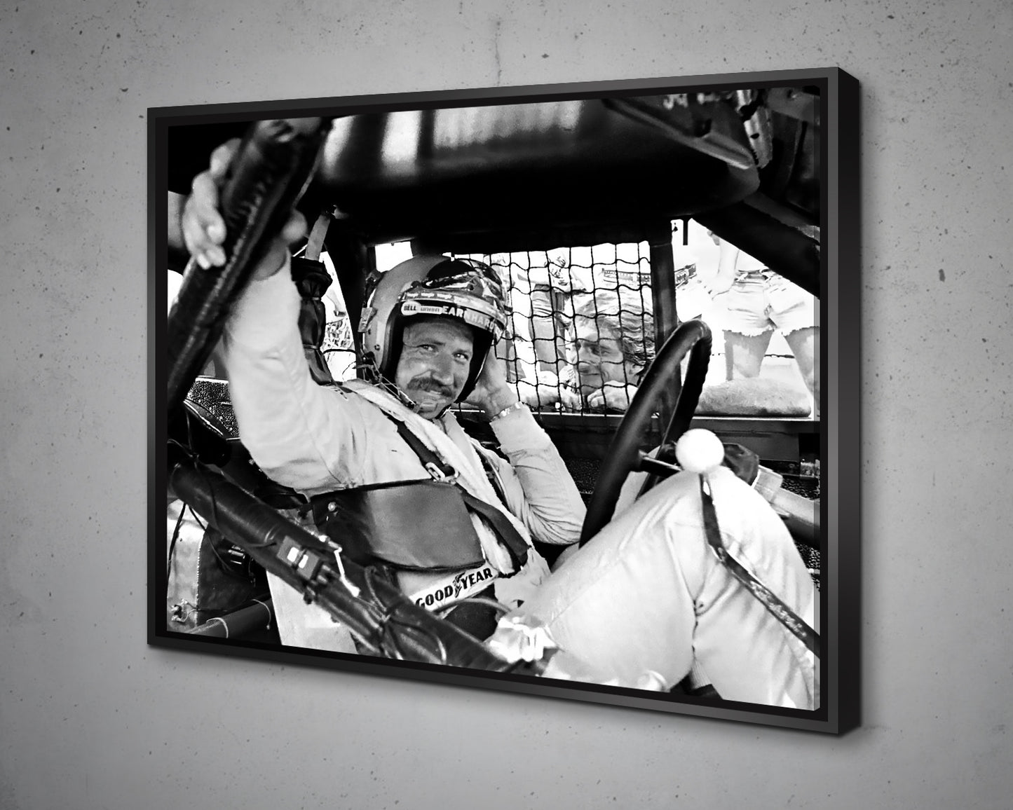 Dale Earnhardt Black & White Canvas Art