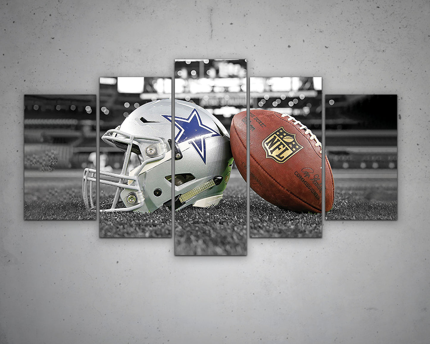 Dallas Cowboys Black & White Canvas Art