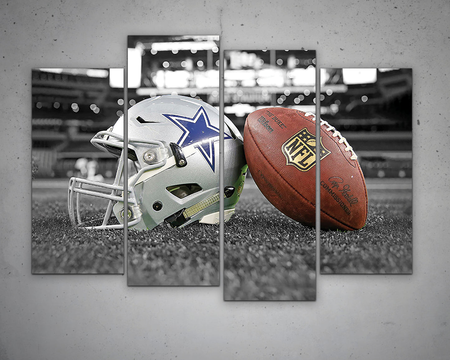 Dallas Cowboys Black & White Canvas Art