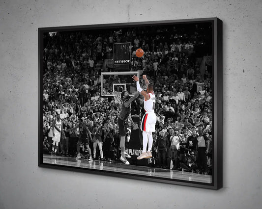 Damian Lillard Black & White Canvas Art