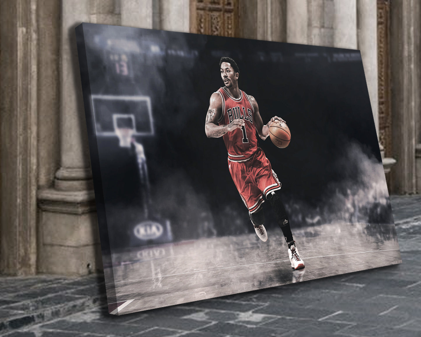 Derrick Rose Black & White Canvas Art