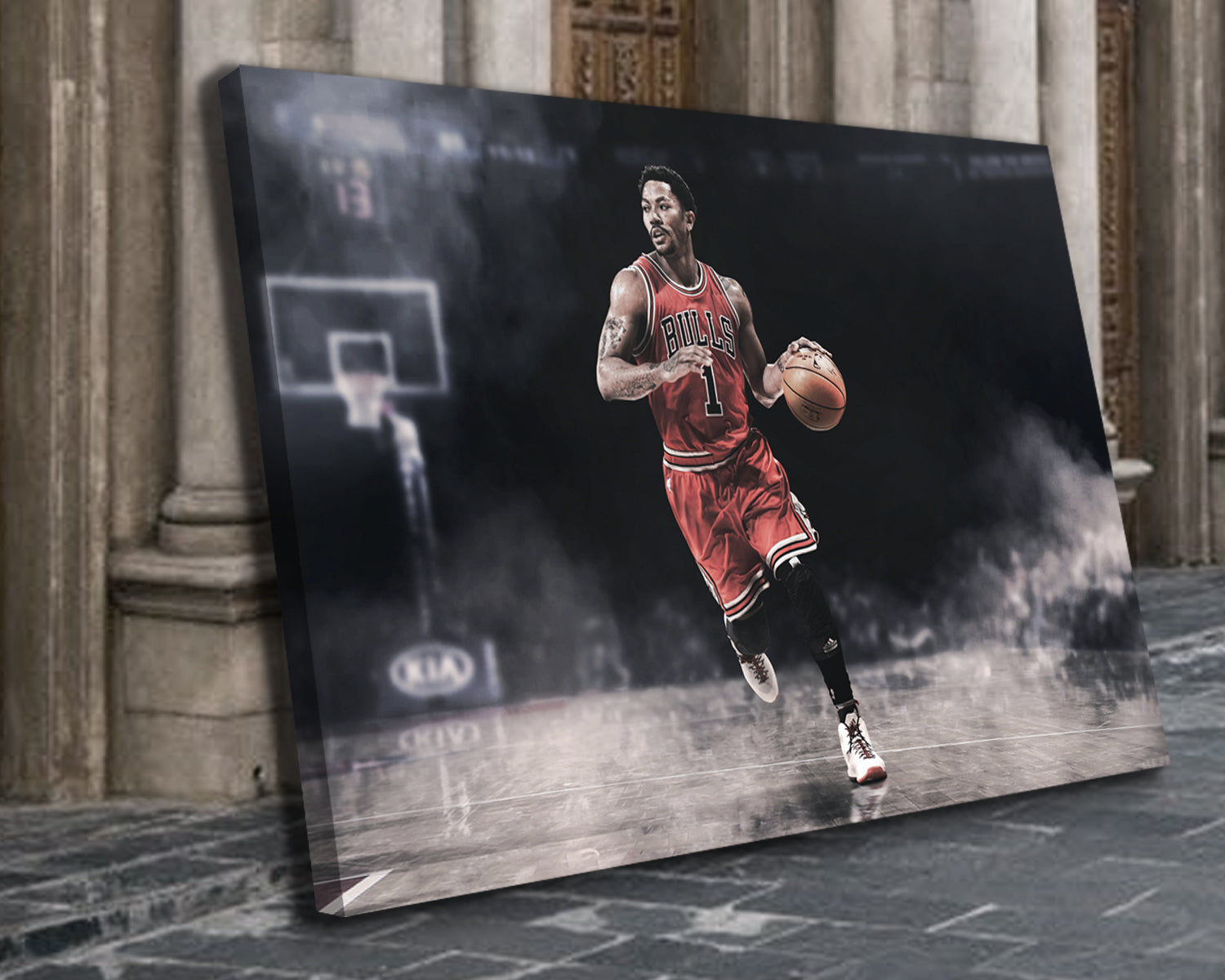 Derrick Rose Black & White Canvas Art