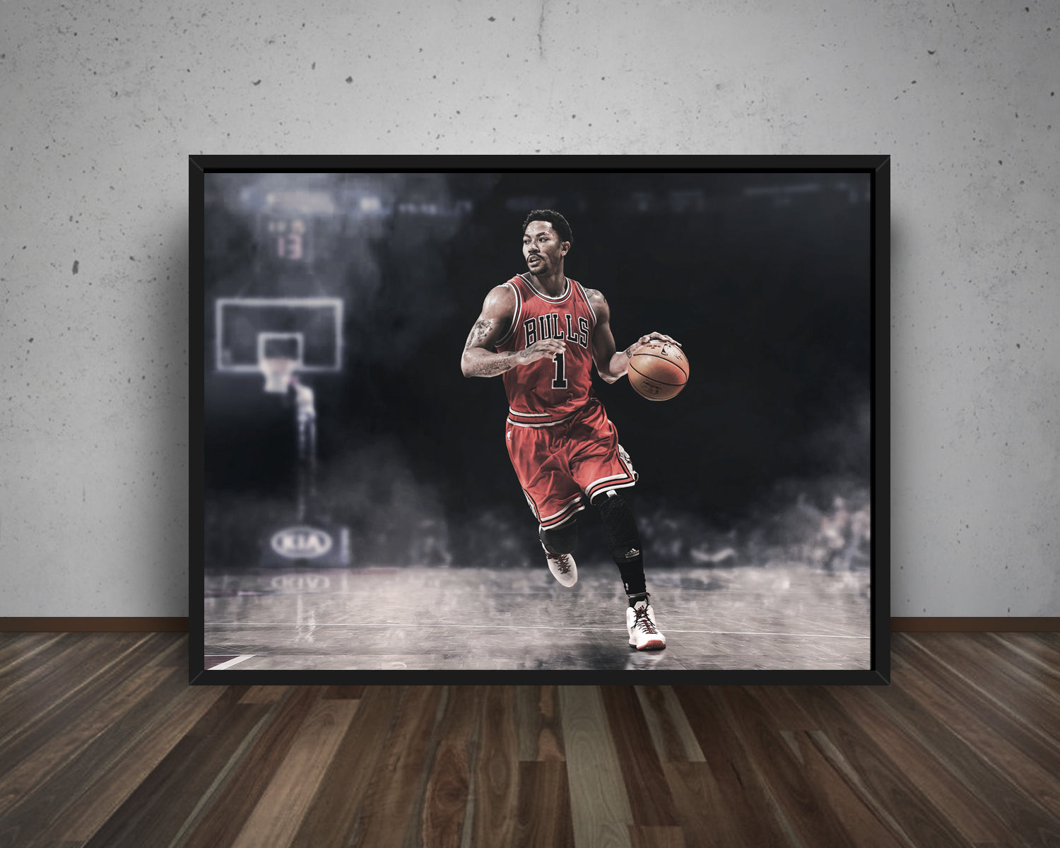 Derrick Rose Black & White Canvas Art
