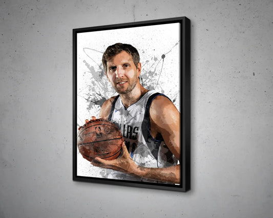Dirk Nowitzki Splash Effect Canvas Art