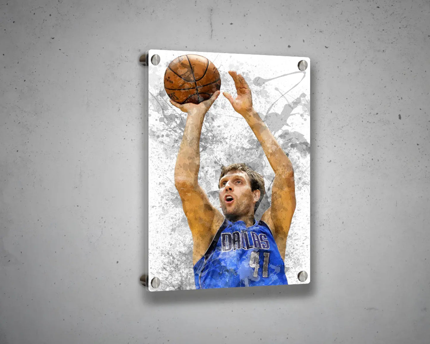 Dirk Nowitzki Splash Effect Canvas Art