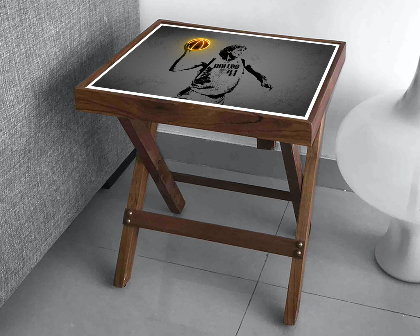 Dirk Nowitzki Neon Effect Coffee and Laptop Table