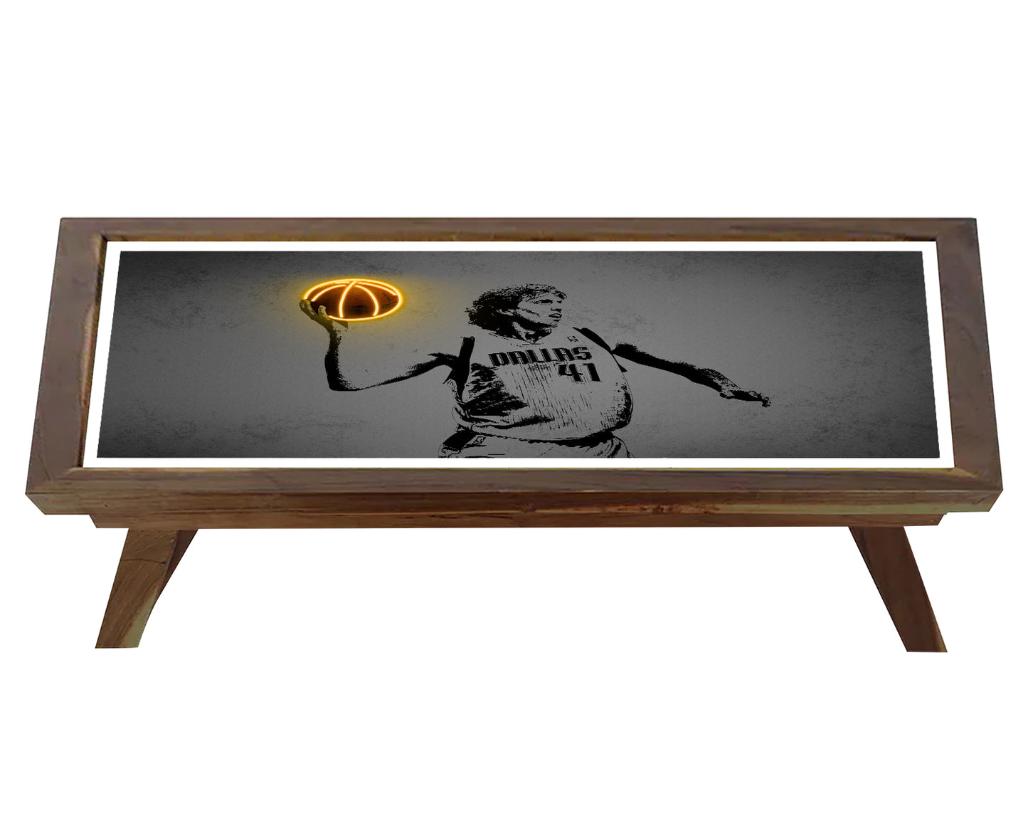 Dirk Nowitzki Neon Effect Coffee and Laptop Table