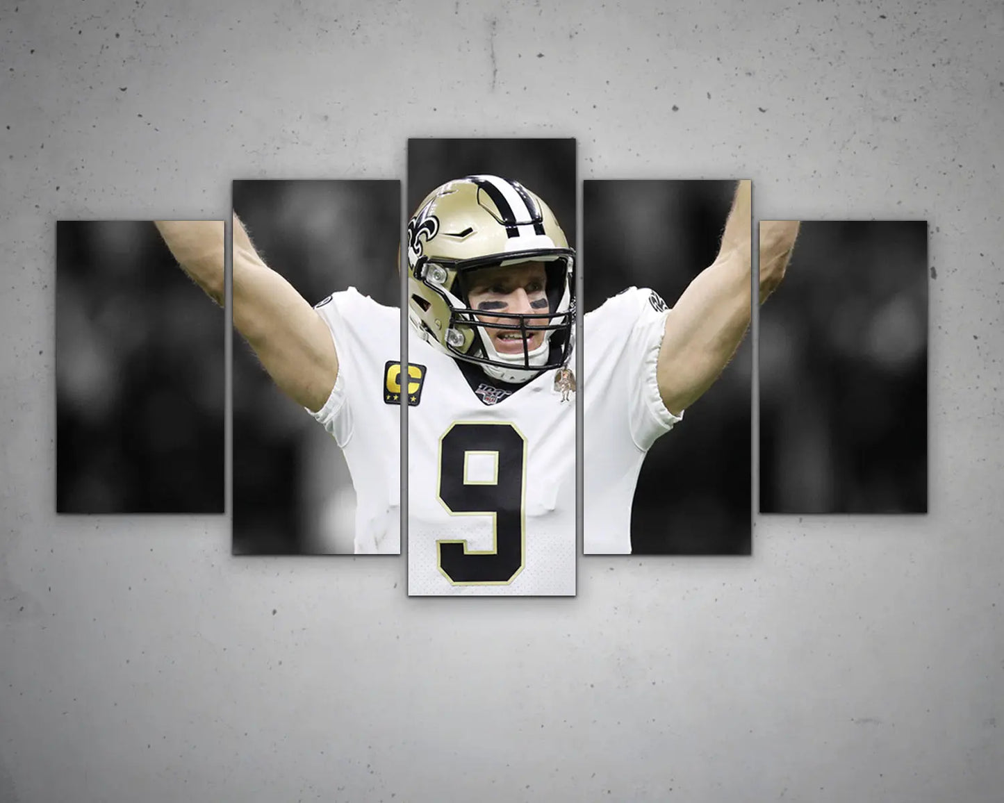 Drew Brees Black & White Canvas Art