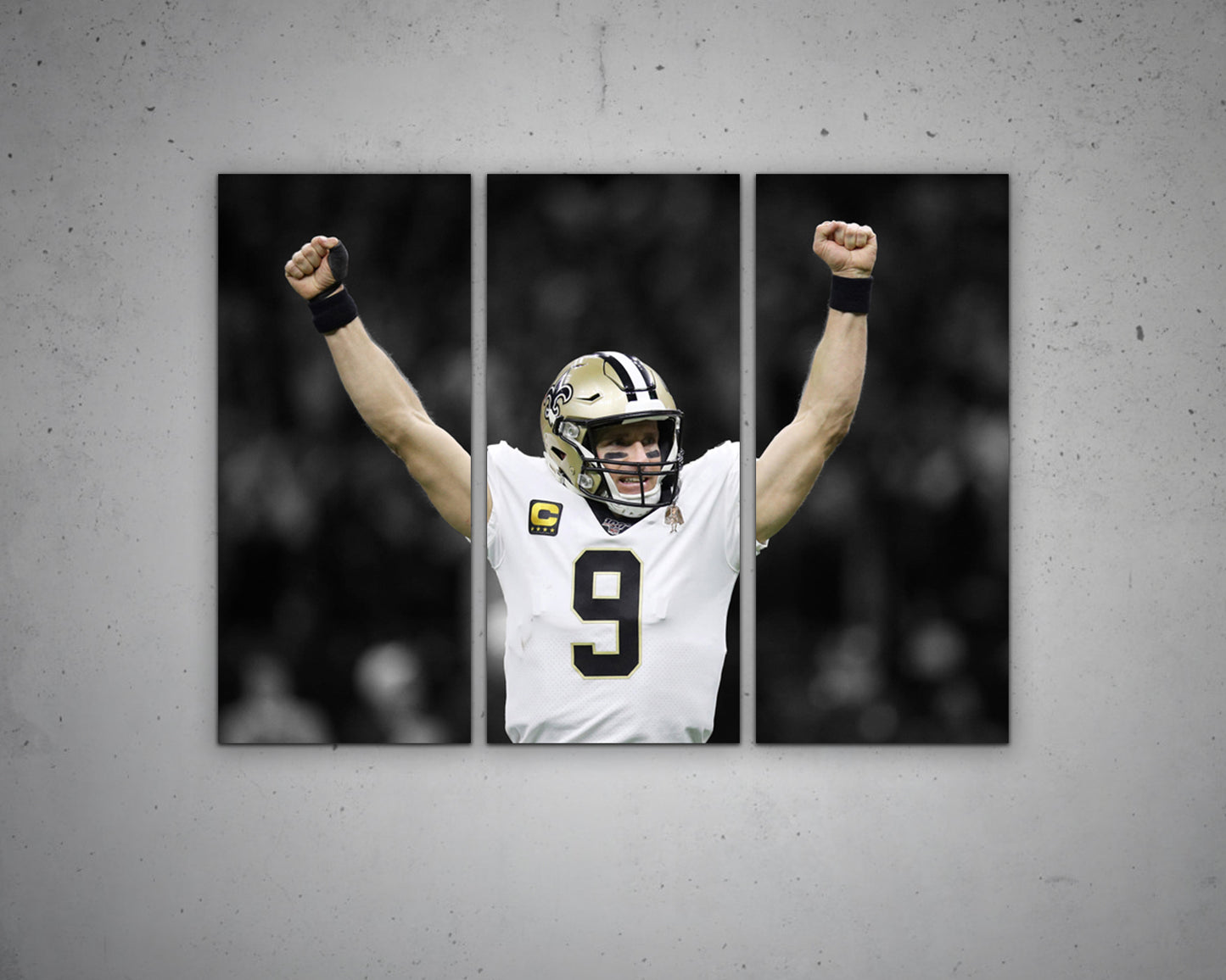 Drew Brees Black & White Canvas Art