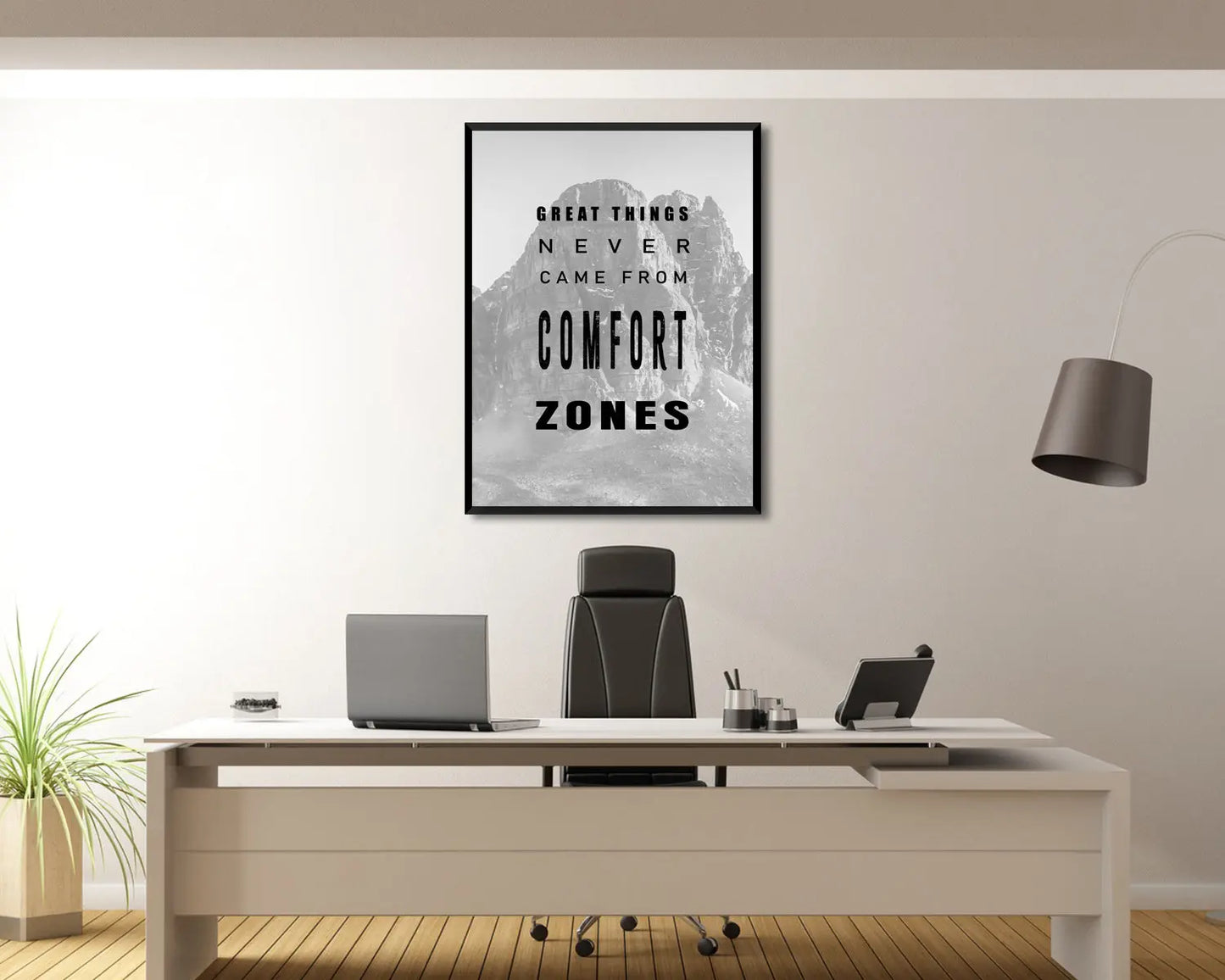 Great things never came from comfort zones Canvas Wall Art