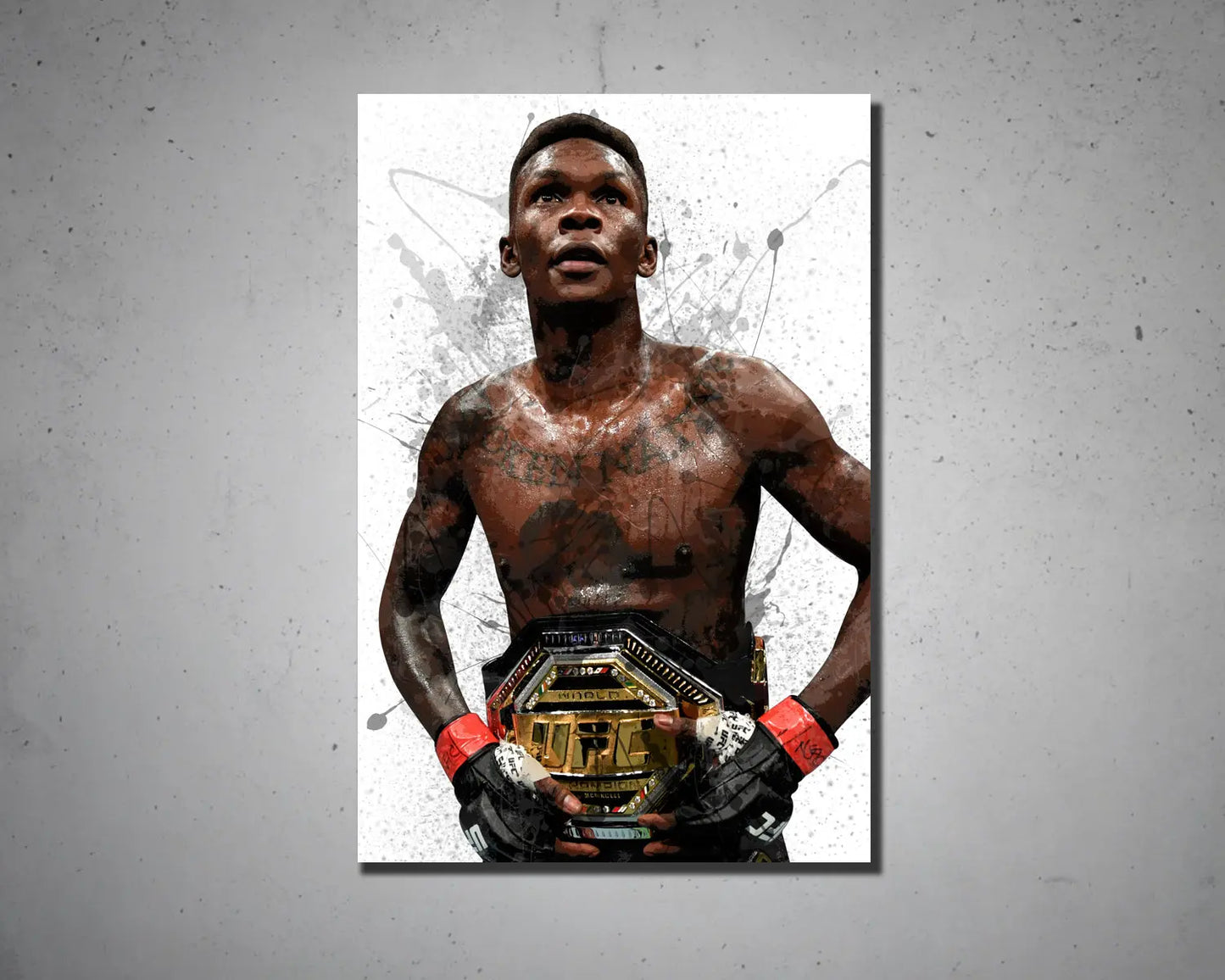 Israel Adesanya Splash Effect Canvas Art