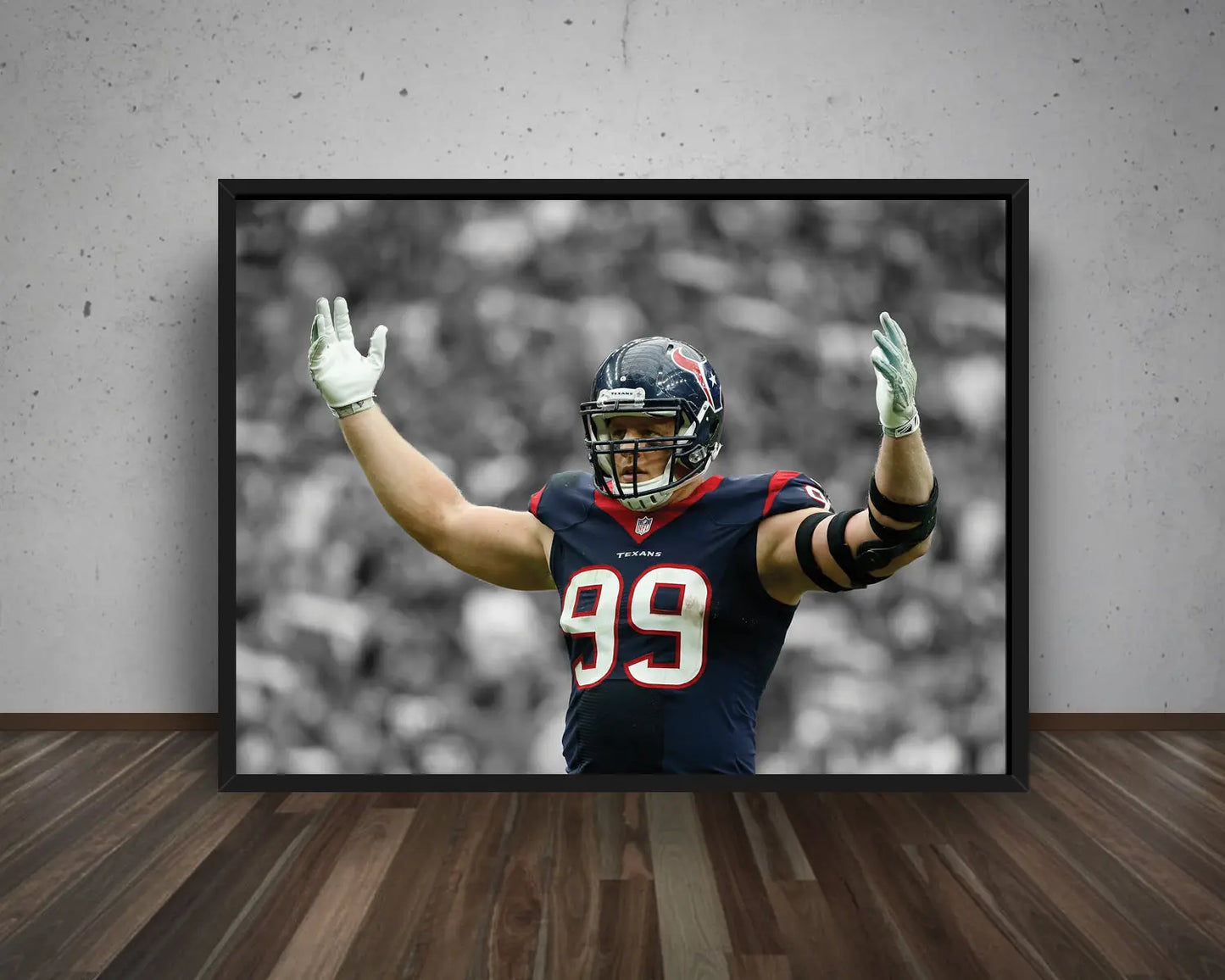 J.J. Watt Black & White Canvas Art