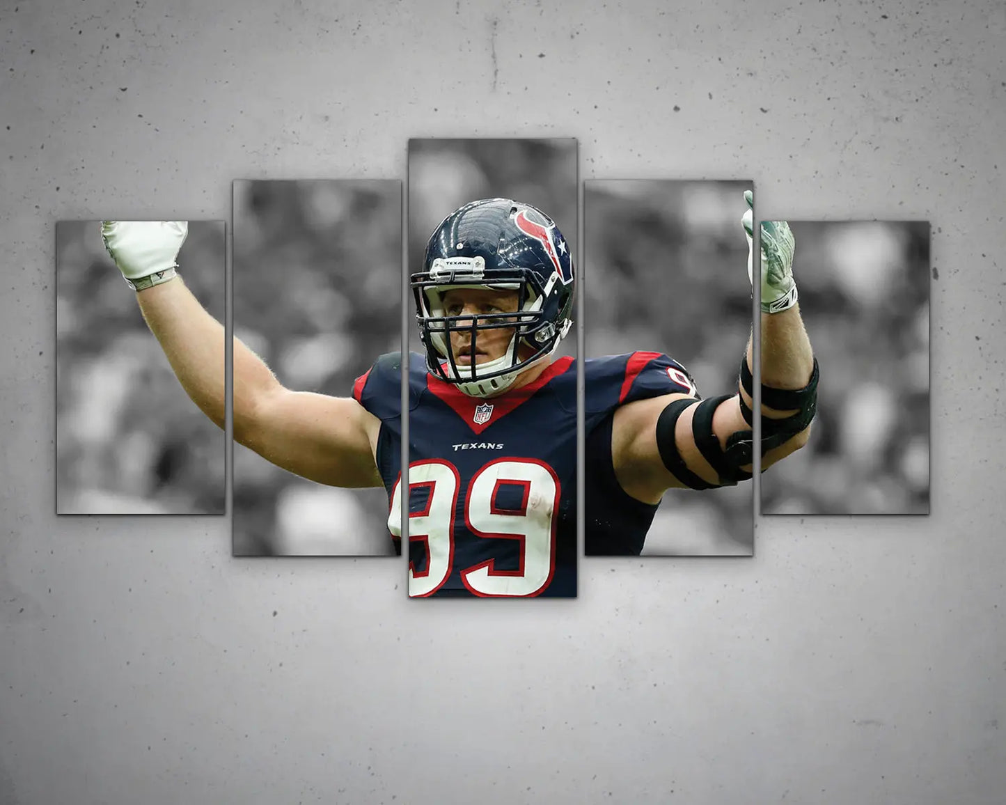 J.J. Watt Black & White Canvas Art