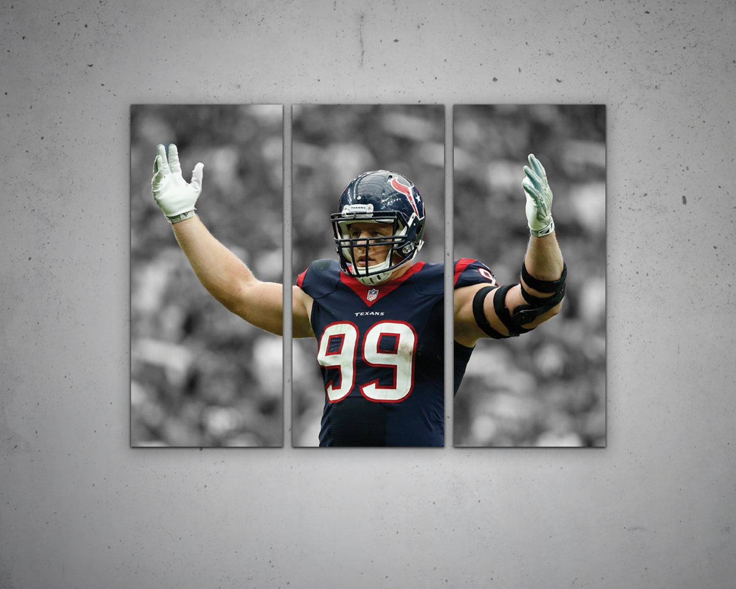 J.J. Watt Black & White Canvas Art
