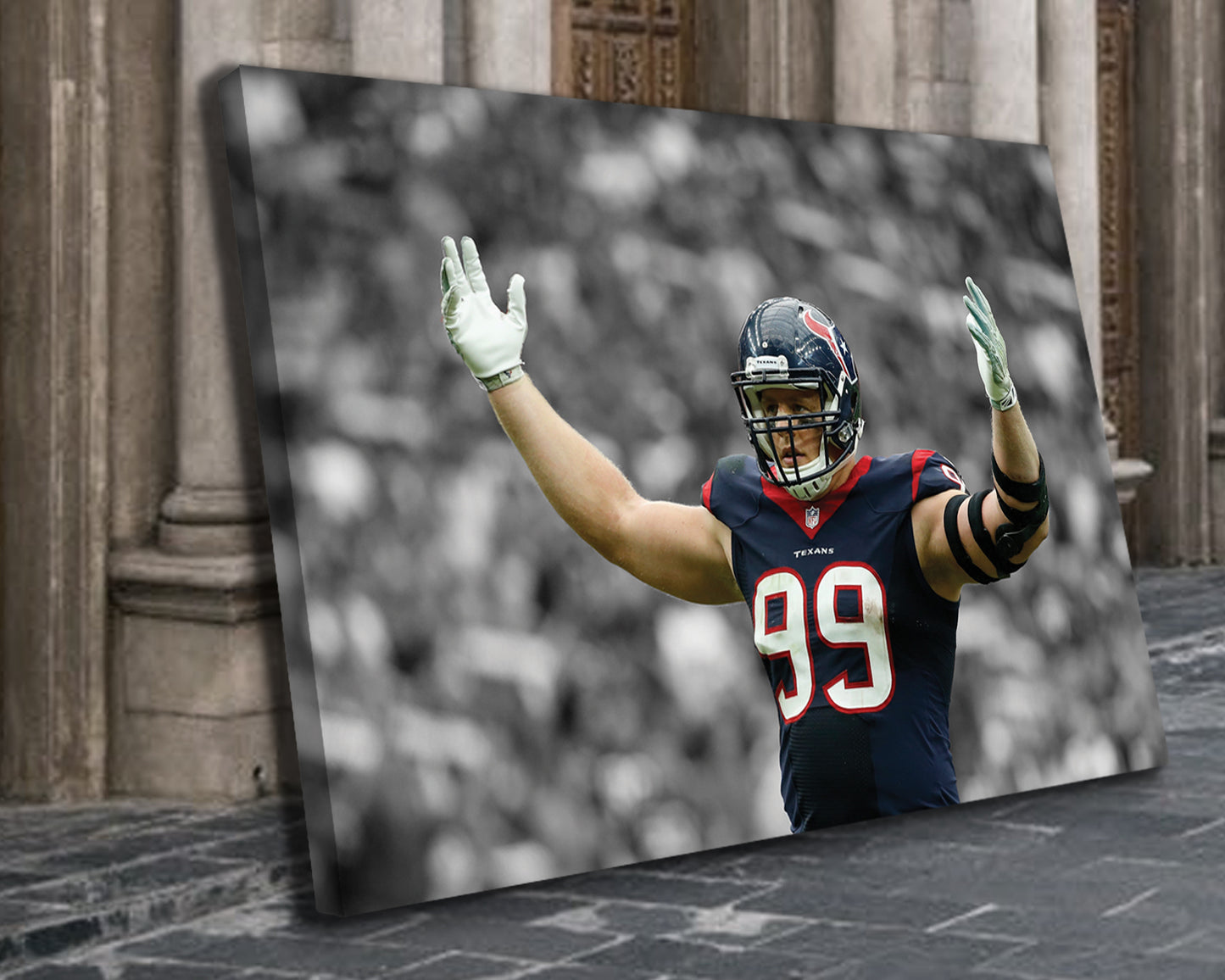 J.J. Watt Black & White Canvas Art