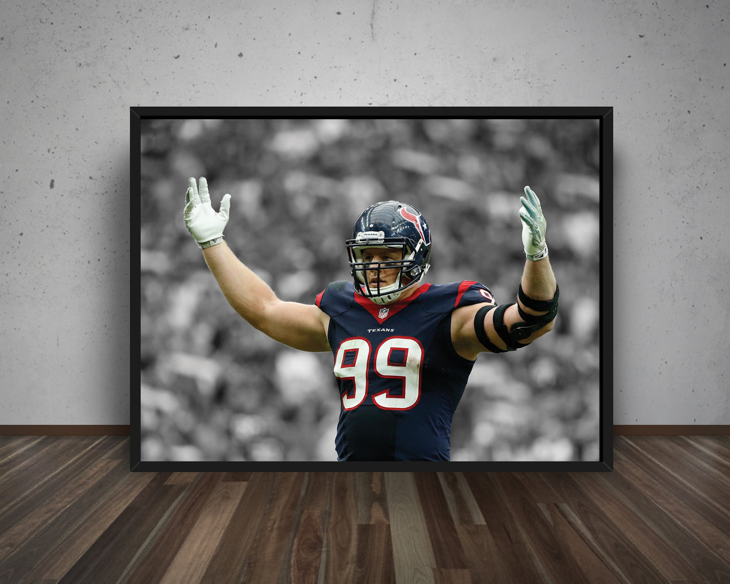 J.J. Watt Black & White Canvas Art