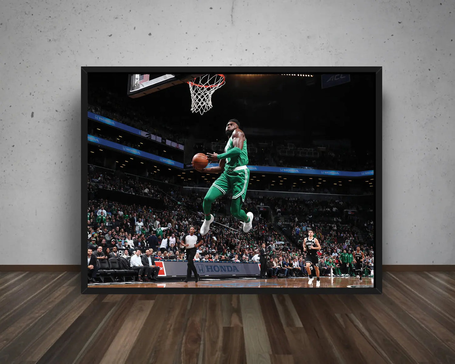 Jaylen Brown Black & White Canvas Art