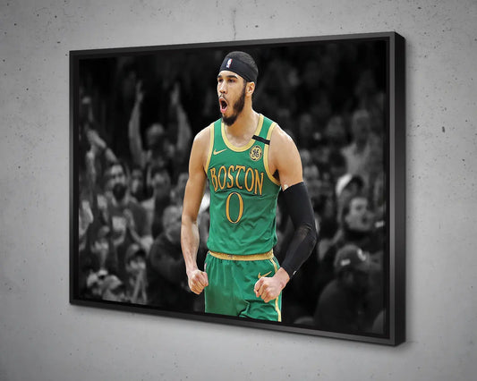 Jayson Tatum Black & White Canvas Art