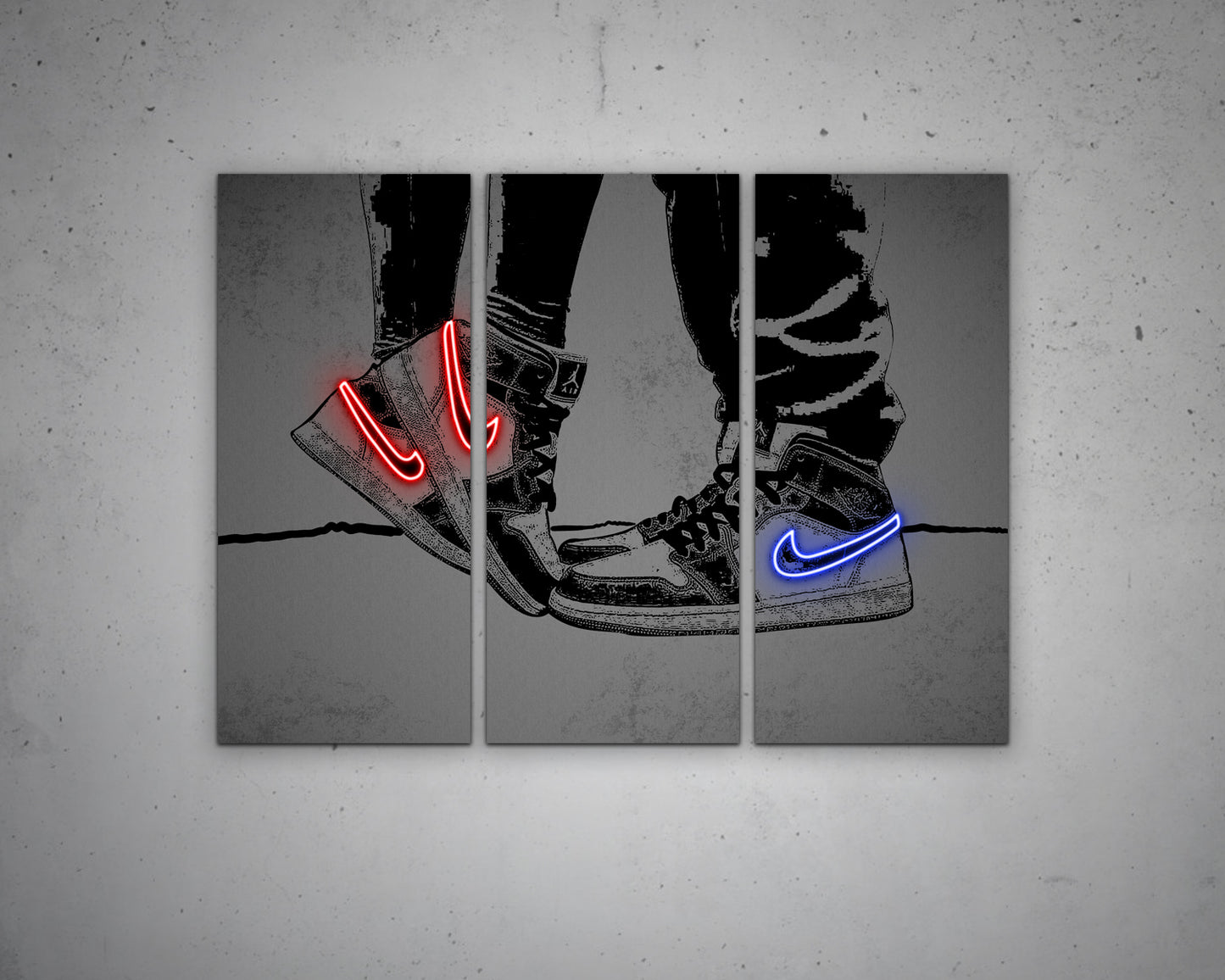 Jordan Couple Shoes Multiple Piece Canvas Wall Art