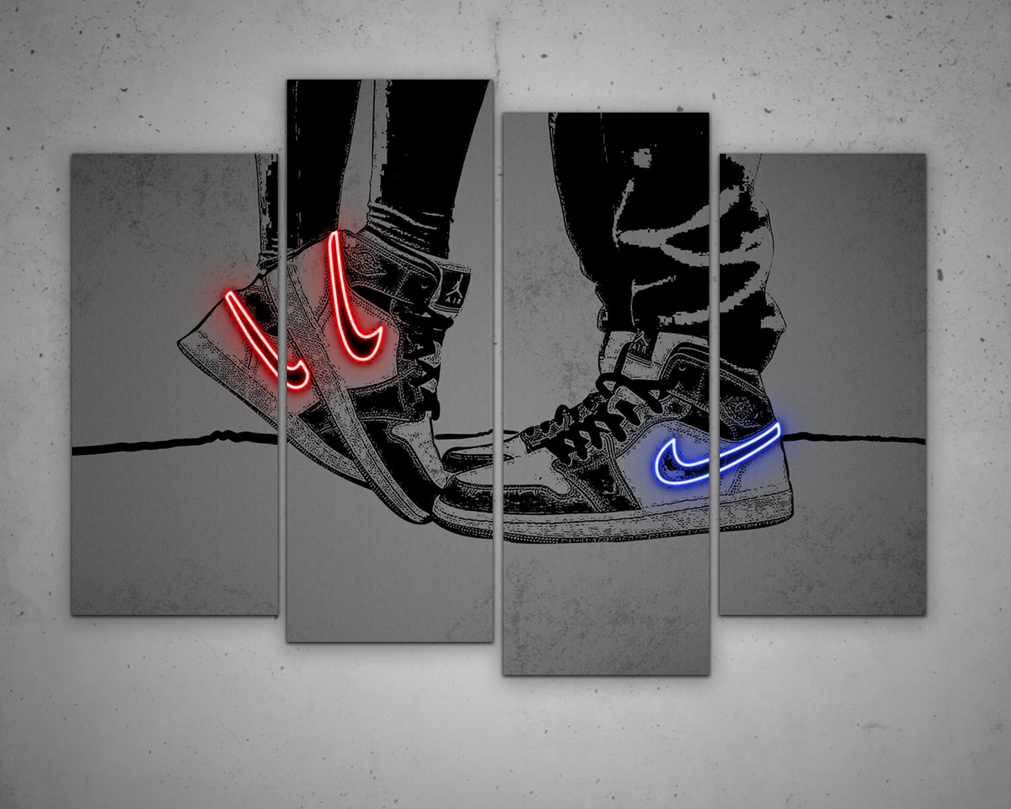Jordan Couple Shoes Multiple Piece Canvas Wall Art