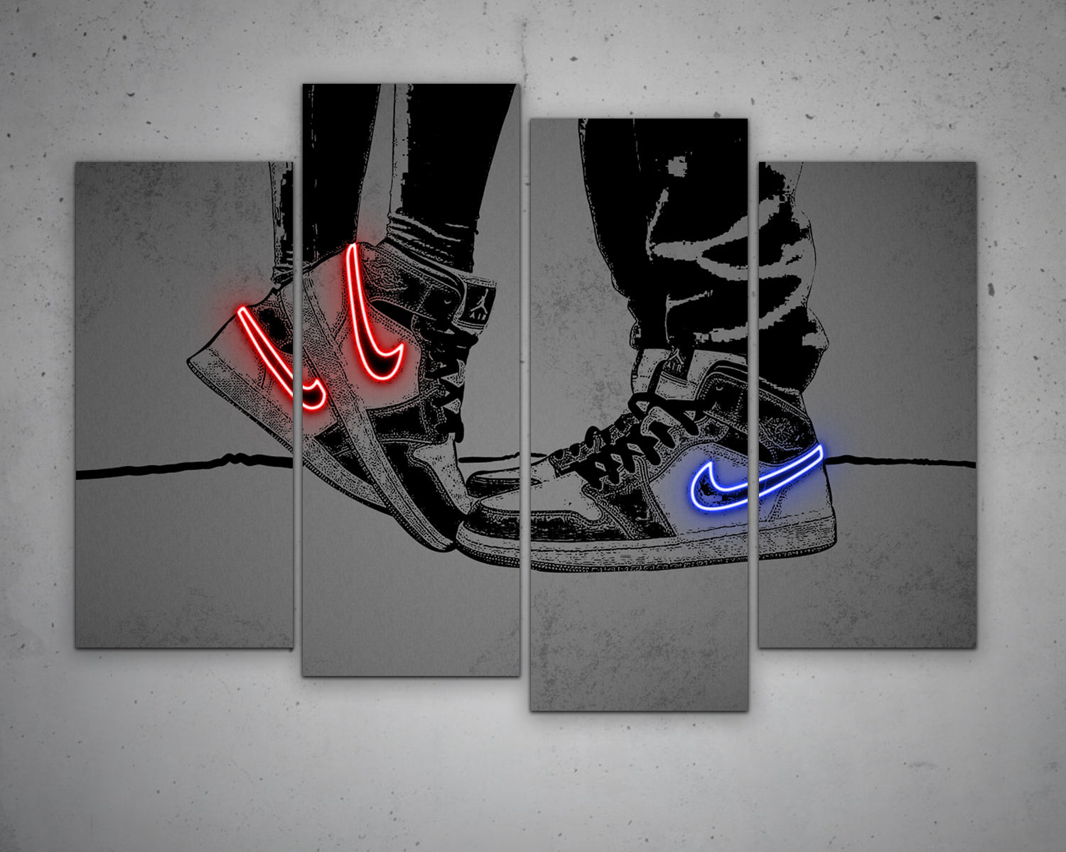 Jordan Couple Shoes Multiple Piece Canvas Wall Art