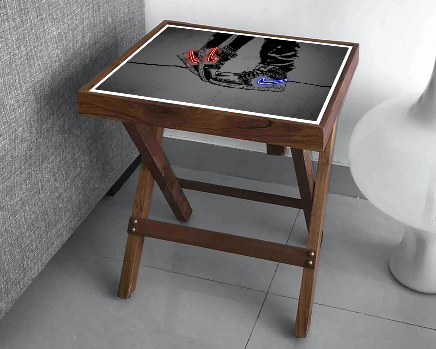 Jordan Shoes Neon Effect Coffee and Laptop Table