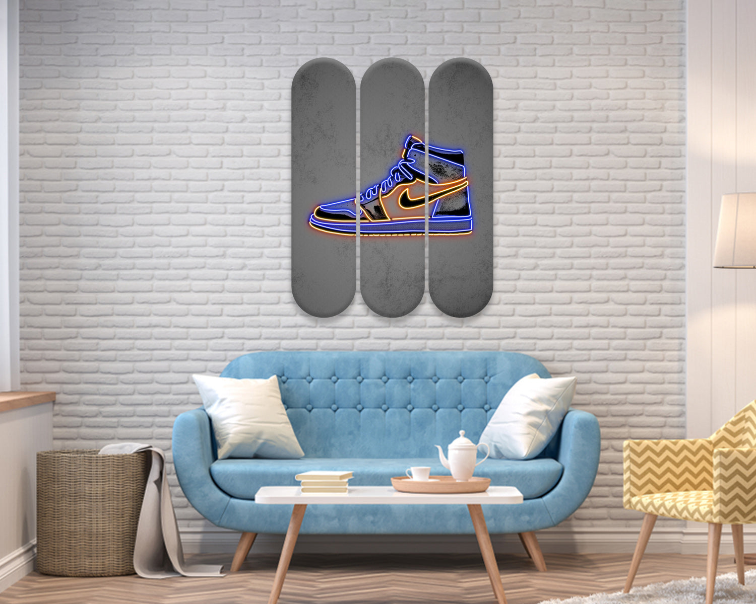 Jordan Sneakars Acrylic Skateboard Wall Art