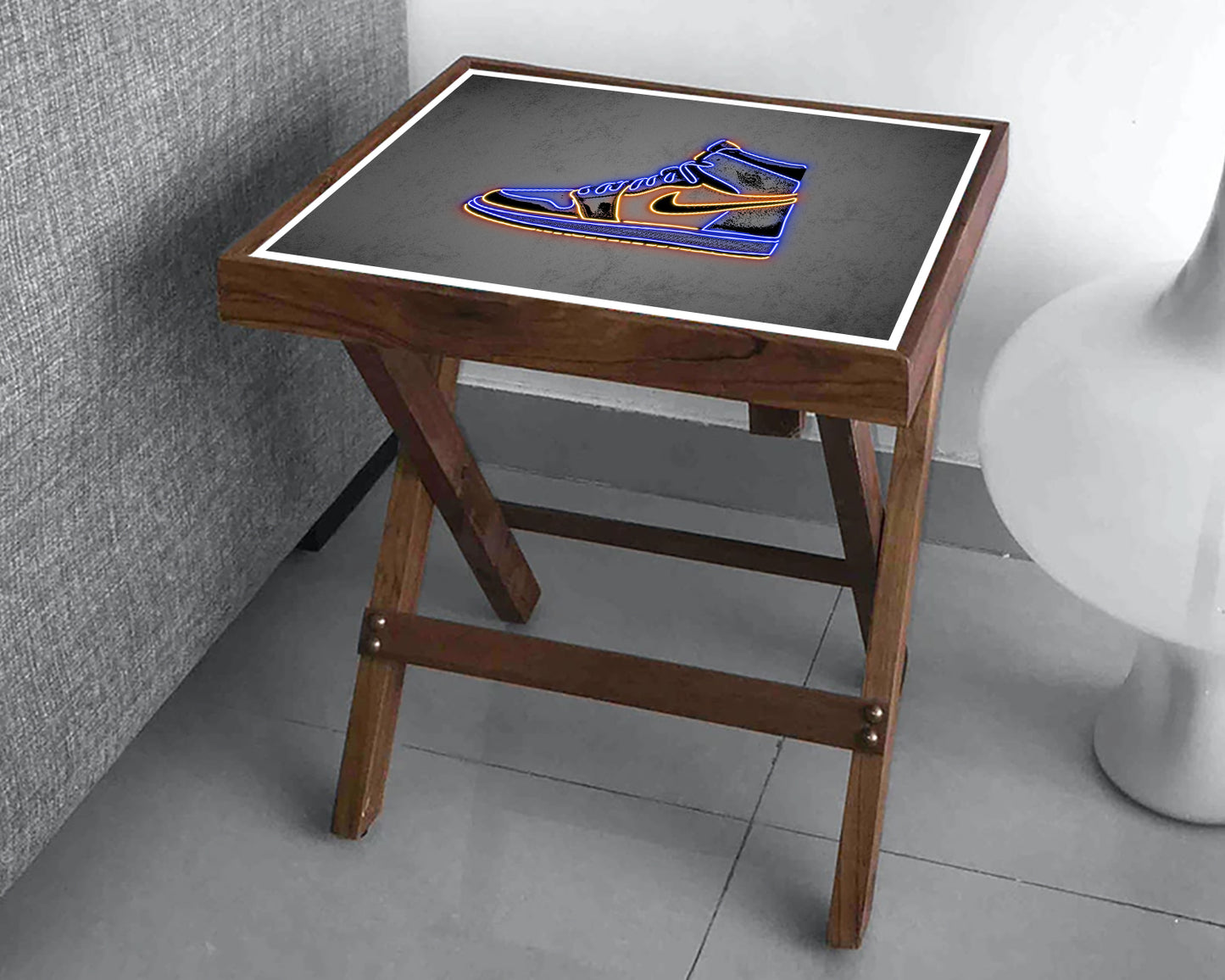Jordan Sneakars Neon Effect Coffee and Laptop Table